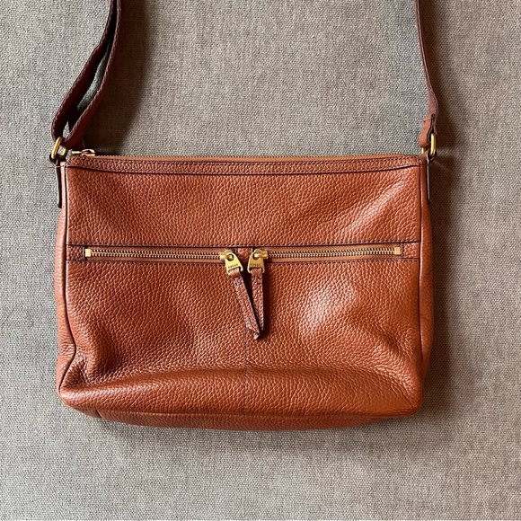 Fossil Elise Brown Leather Crossbody Bag Pebbled Leather Tan - Picture 2 of 6